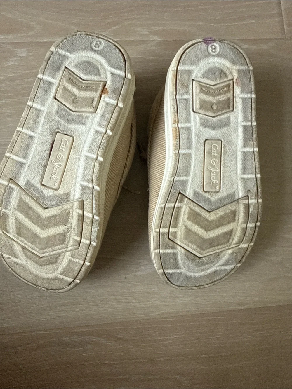 Cat & Jack Beige Canvas Kids Moccasins